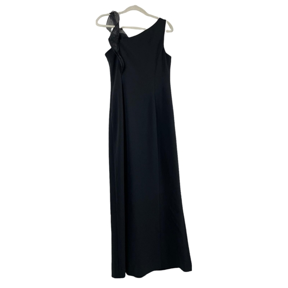 Karl Lagerfeld Long Black Ruffle Gown - Picture 4 of 9